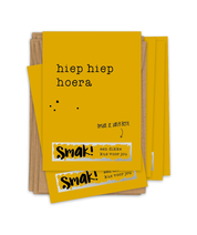 Kraskaartenset 'Hiep hiep hoera' (5 stuks)