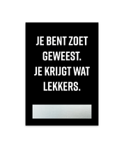 Kraskaart 'Wie zoet is…'