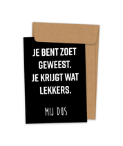 Kraskaart 'Wie zoet is…'