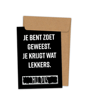 Kraskaart 'Wie zoet is…'
