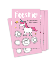 Kraskaartenset 'Uitnodiging Unicorn' (5 stuks)